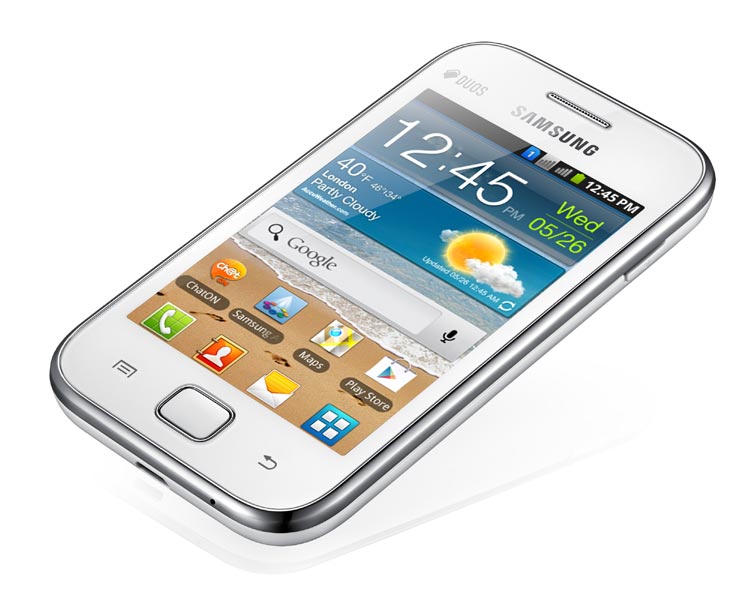Samsung Galaxy Ace Duos - Samsung Galaxy Ace Duos Fronte Bianco Obliquo