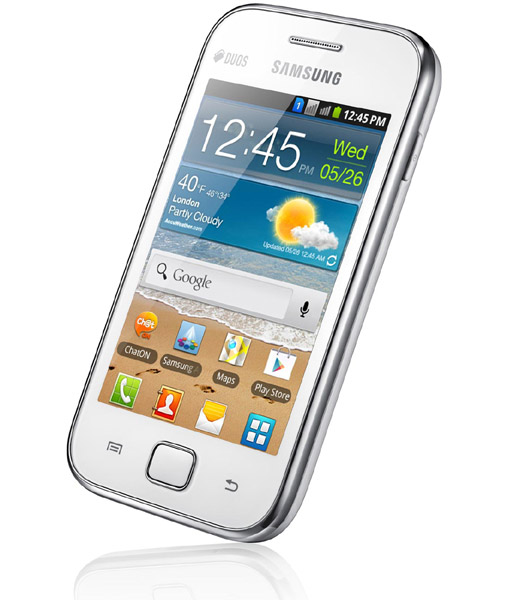 Samsung Galaxy Ace Duos - Samsung Galaxy Ace Duos Fronte Obliquo Bianco